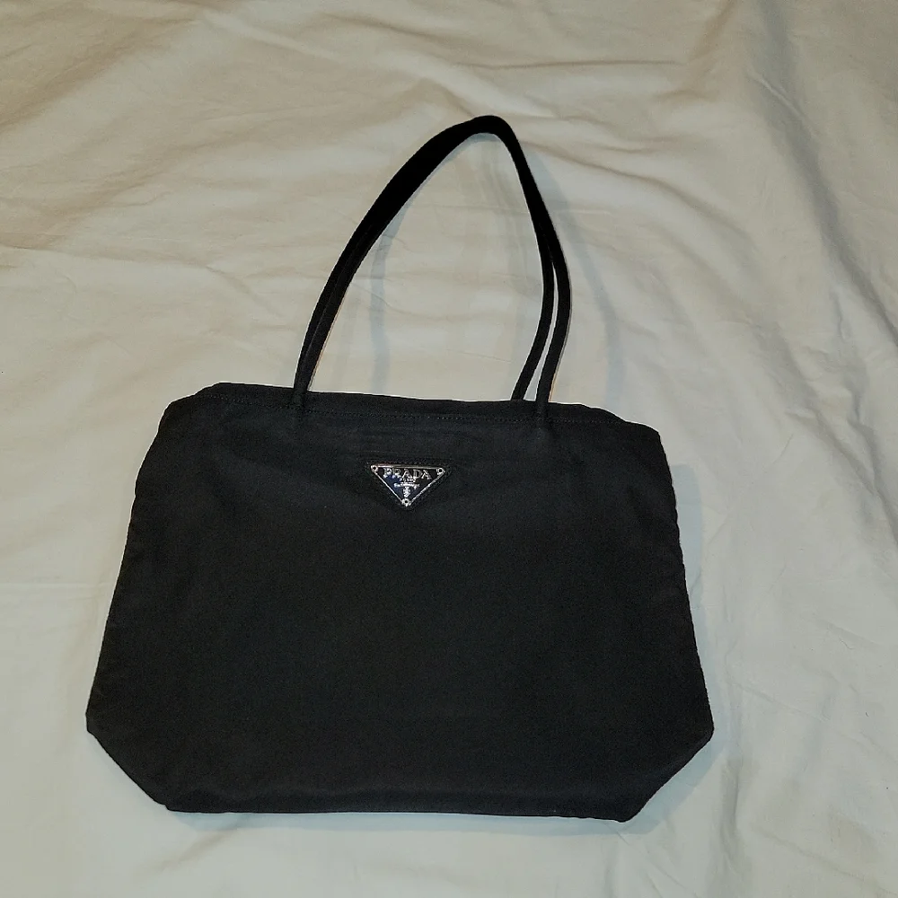 Prada Black Nylon Tote with  Straps